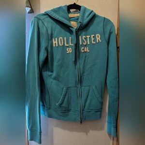 Hollister Teal Zip-Up Hoodie